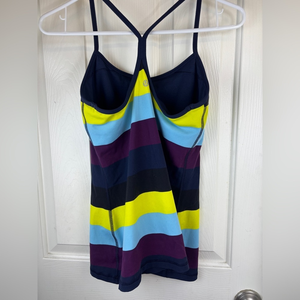 Lululemon Energy Tank Slalom Stripe Inkwell / Inkwell / Green Bean Size 12 View 4